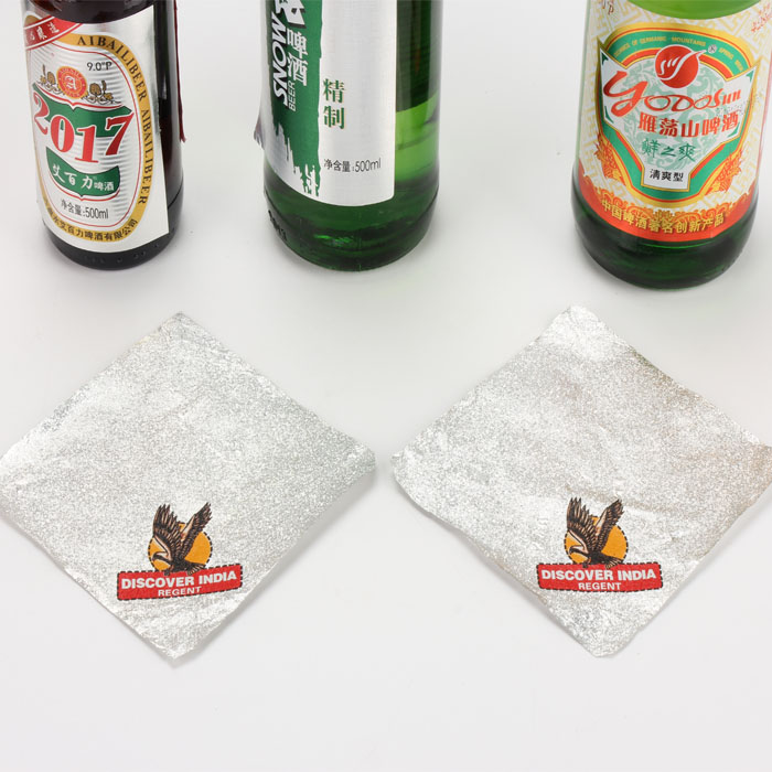 embossed aluminum beer bottle neck wrapping foil label die-cut sheets