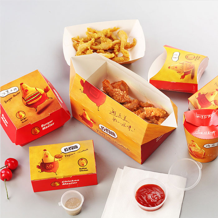 Custom printed paper fried chicken boxes