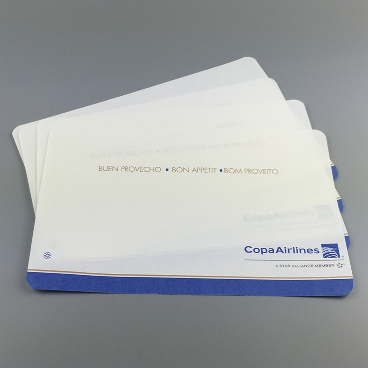 Custom Logo Airline Anti Slip Disposable Paper Tray Mat