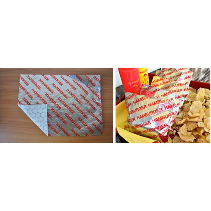 Burger Foil Wrap with Honeycomb Design