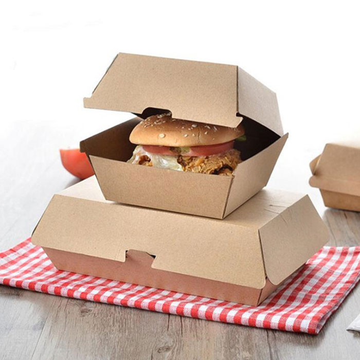 Disposable printing foldable food grade paper burger box