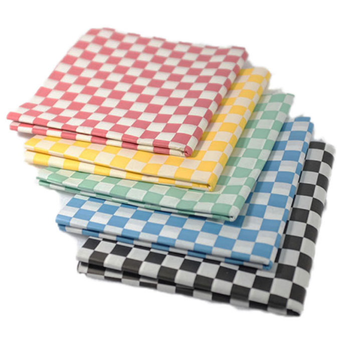 Checkered Wax Liners Checked Food Basket Liners